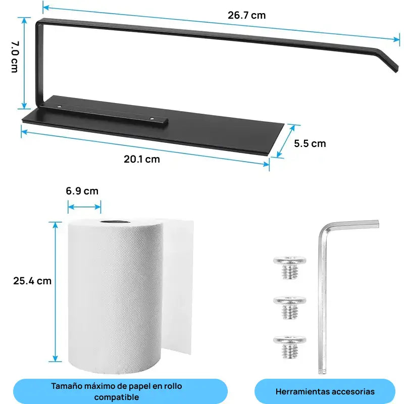 Soporte magnético para rollo de papel toalla, organizador de pared universal para cocina, baño o refrigerador, acceso inmediato y almacenamiento práctico garantizado