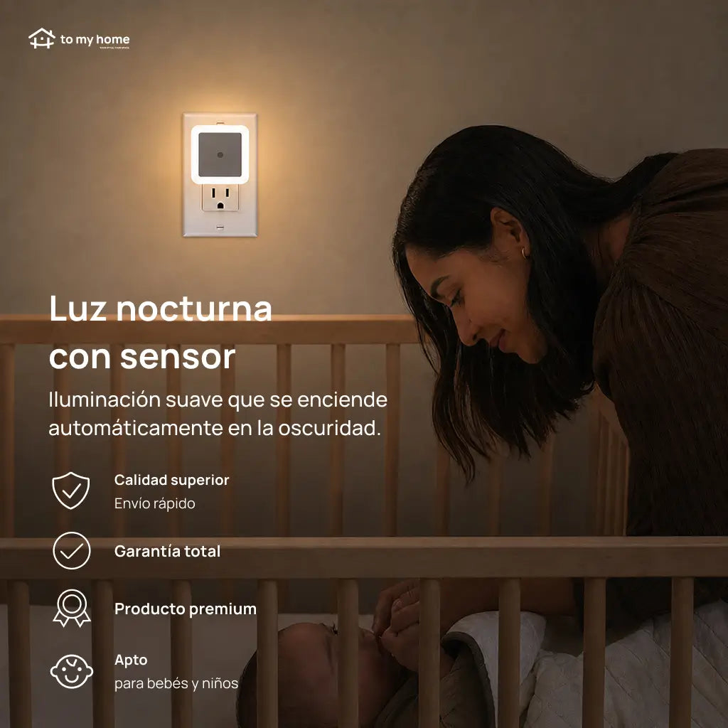 Lámpara de Noche LED con Sensor Automático Paquete de 6 Piezas Luz Blanca Cálida para Enchufe de Pared Ideal en Recámara Pasillo Baño y Escaleras del Hogar