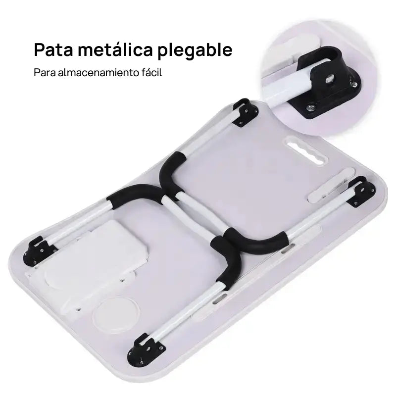 Mesa portátil y plegable para laptop, con 4 puertos USB, cajón de almacenamiento y soporte para vasos, ideal para sofá o cama, confort productivo diario