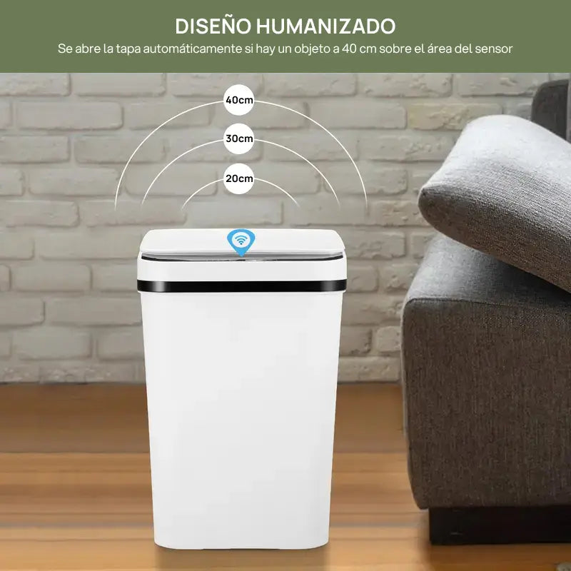 Bote de basura automático de 12 litros con sensor de movimiento, sin contacto, ideal para cocina, baño, dormitorio o oficina, higiene máxima y conveniente