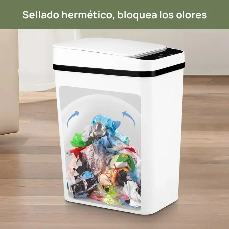 Bote de basura automático de 12 litros con sensor de movimiento, sin contacto, ideal para cocina, baño, dormitorio o oficina, higiene máxima y conveniente