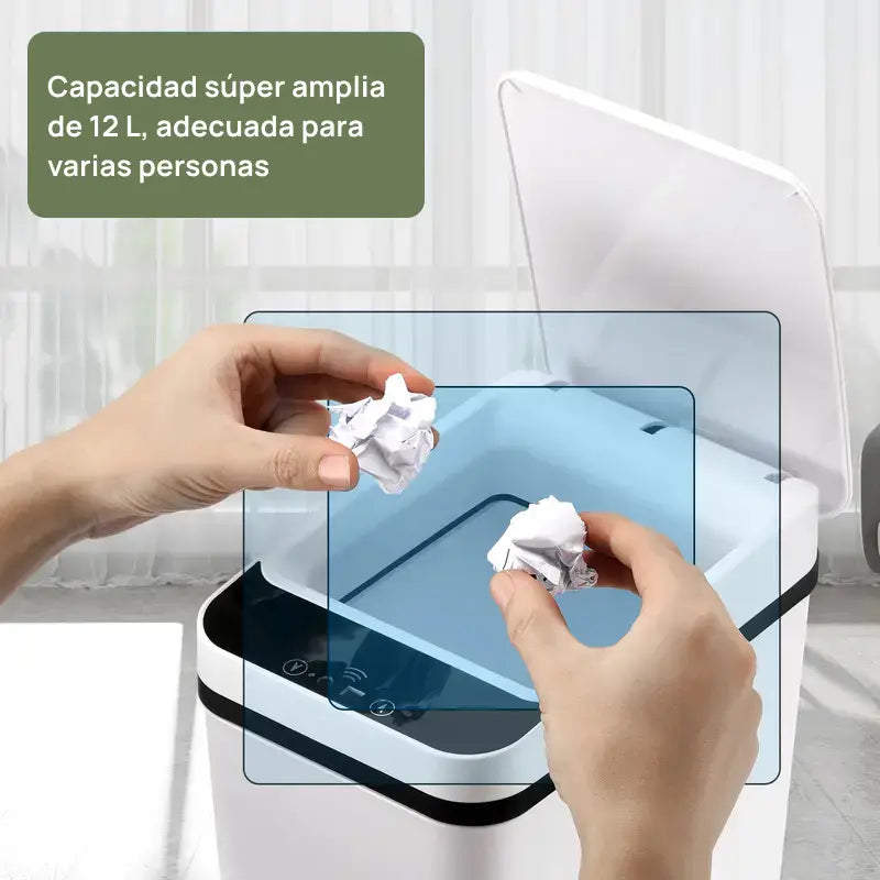 Bote de basura automático de 12 litros con sensor de movimiento, sin contacto, ideal para cocina, baño, dormitorio o oficina, higiene máxima y conveniente