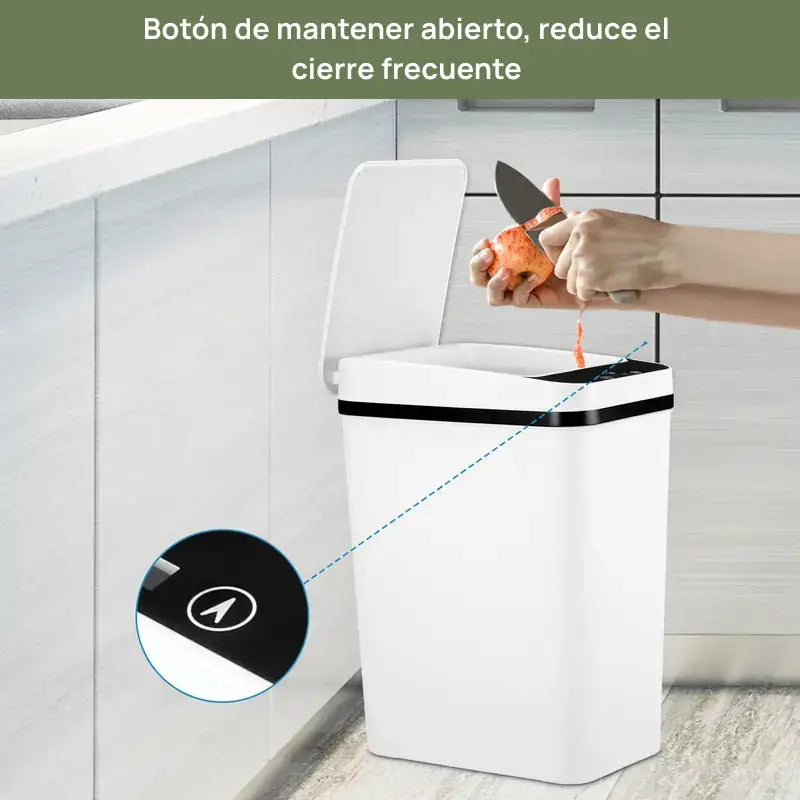 Bote de basura automático de 12 litros con sensor de movimiento, sin contacto, ideal para cocina, baño, dormitorio o oficina, higiene máxima y conveniente