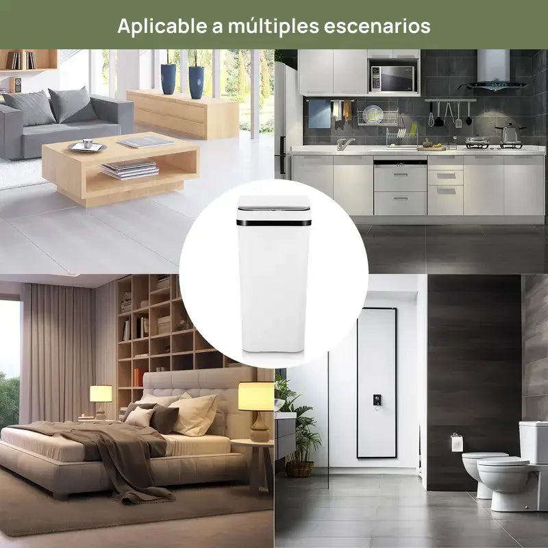 Bote de basura automático de 12 litros con sensor de movimiento, sin contacto, ideal para cocina, baño, dormitorio o oficina, higiene máxima y conveniente