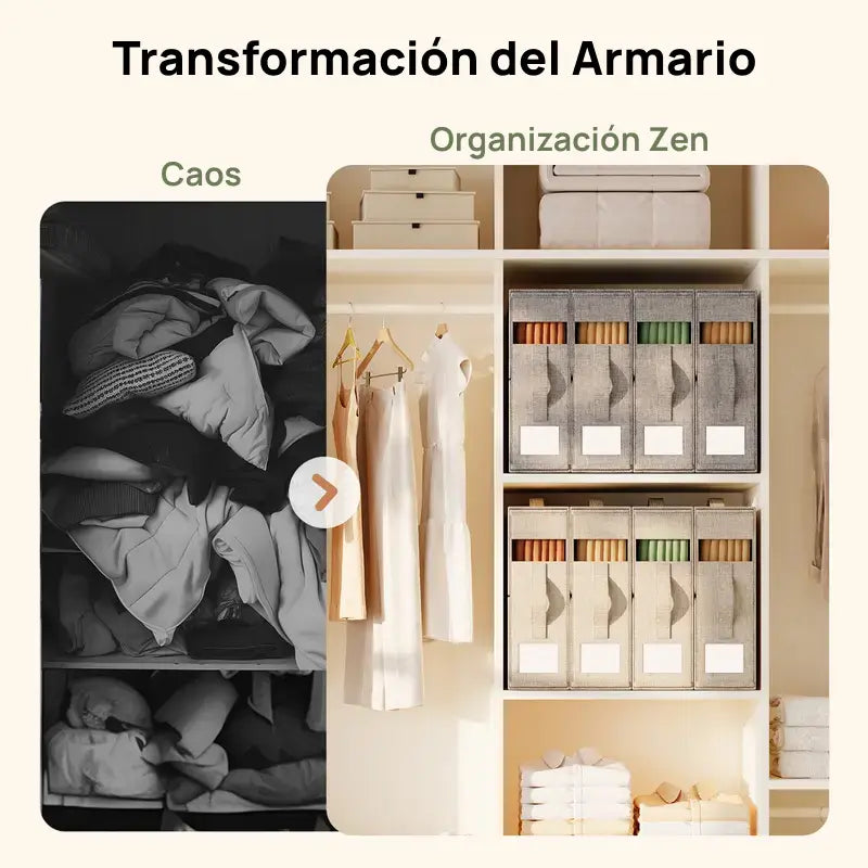 Juego de 4 organizadores de sábanas para armario, cajas plegables con ventana transparente, a prueba de polvo, mantienen la ropa ordenada y organización visual efectiva