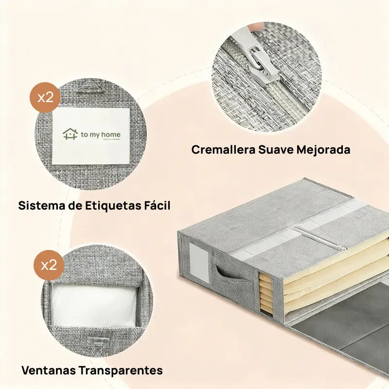 Juego de 4 organizadores de sábanas para armario, cajas plegables con ventana transparente, a prueba de polvo, mantienen la ropa ordenada y organización visual efectiva
