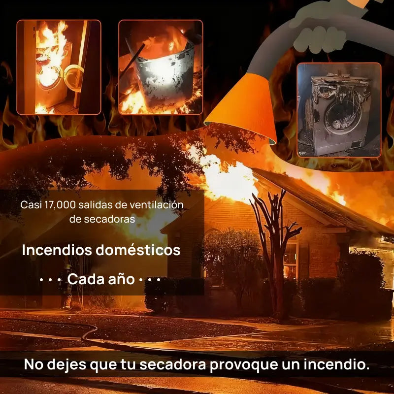 Kit de limpieza con manguera y accesorio para conducto de secadora, elimina pelusa y pelos, con conector universal ajustable, prevención de incendios garantizada
