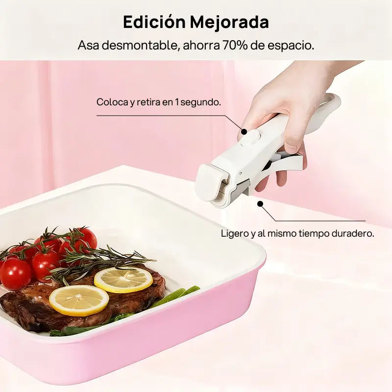 Juego completo de 22 piezas de ollas de cerámica antiadherente, compatibles con inducción, con asas desmontables, cocina saludable y fácil limpieza garantizada