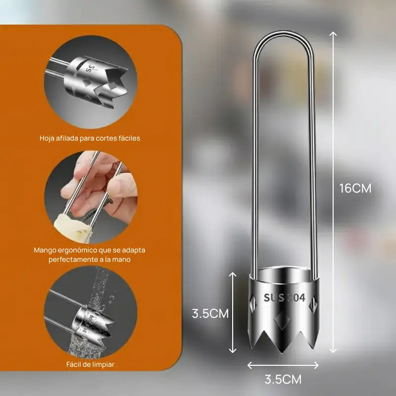 Juego de 2 peladores de frutas y vegetales de acero inoxidable con mango ergonómico, retira semillas rápidamente, eficiente, cómodo y seguro para uso diario en cocina
