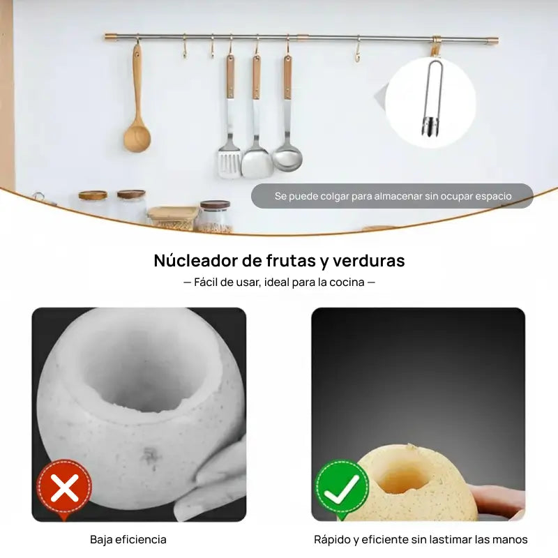 Juego de 2 peladores de frutas y vegetales de acero inoxidable con mango ergonómico, retira semillas rápidamente, eficiente, cómodo y seguro para uso diario en cocina