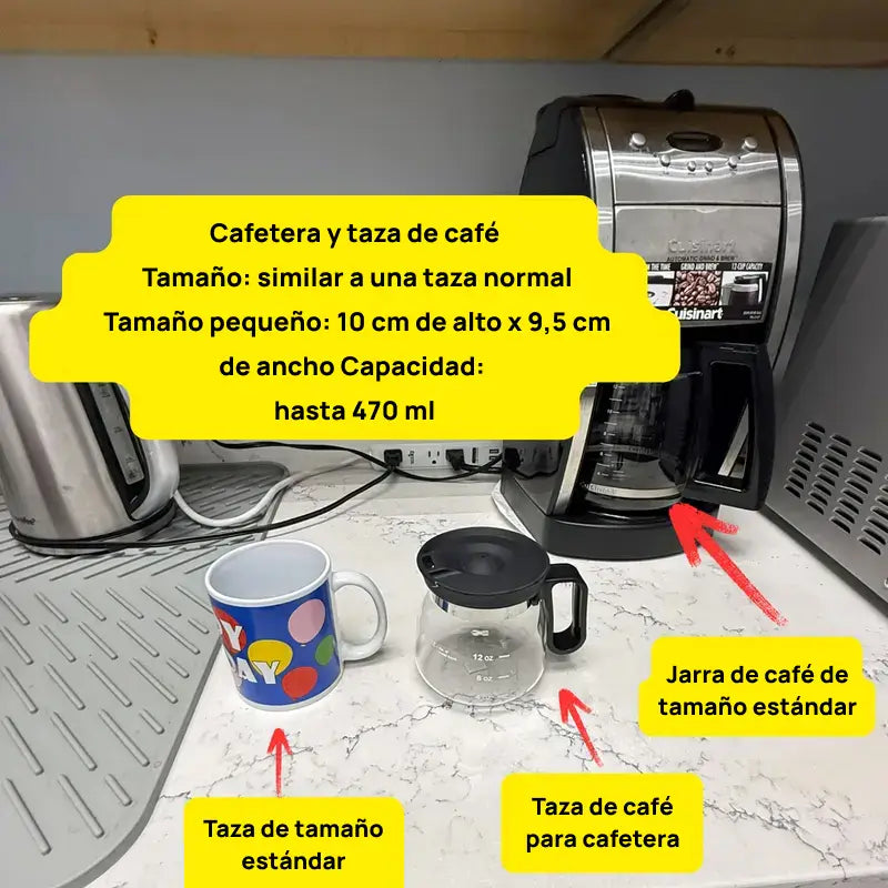 Taza decorativa en forma de cafetera de vidrio de 470 ml, con tapa y asa ergonómica, ideal como regalo original y práctico para amantes del café