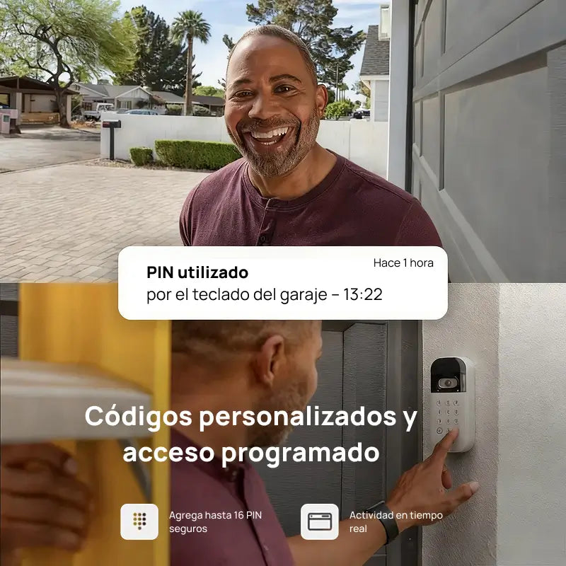 Teclado de video inteligente para puerta de garaje con cámara, app, códigos PIN, compatible con marcas principales, seguridad confiable y monitoreo práctico desde cualquier lugar