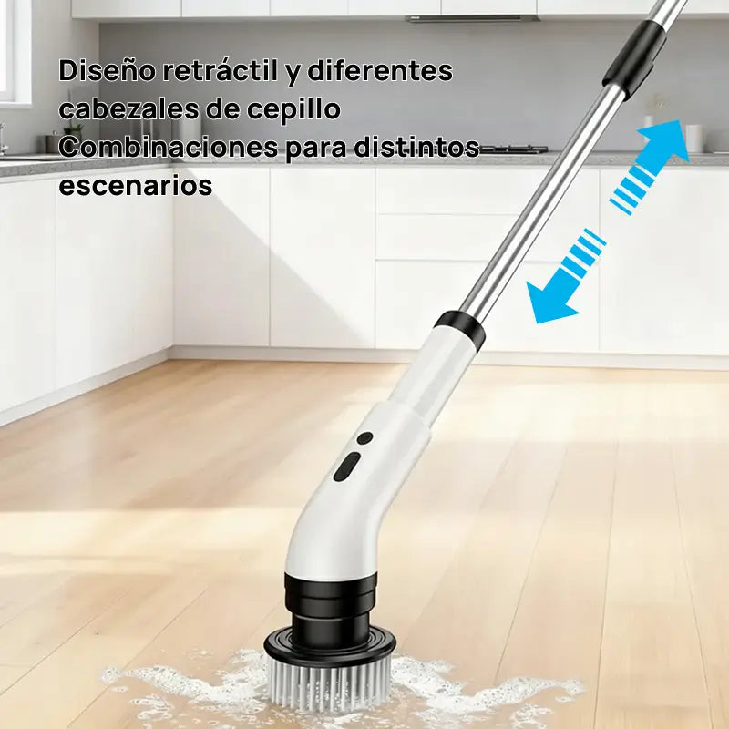 Cepillo eléctrico giratorio inalámbrico e impermeable, con 2 velocidades y 9 accesorios, limpieza profunda profesional eficaz para baños, cocina y superficies difíciles