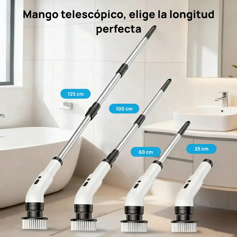 Cepillo eléctrico giratorio inalámbrico e impermeable, con 2 velocidades y 9 accesorios, limpieza profunda profesional eficaz para baños, cocina y superficies difíciles
