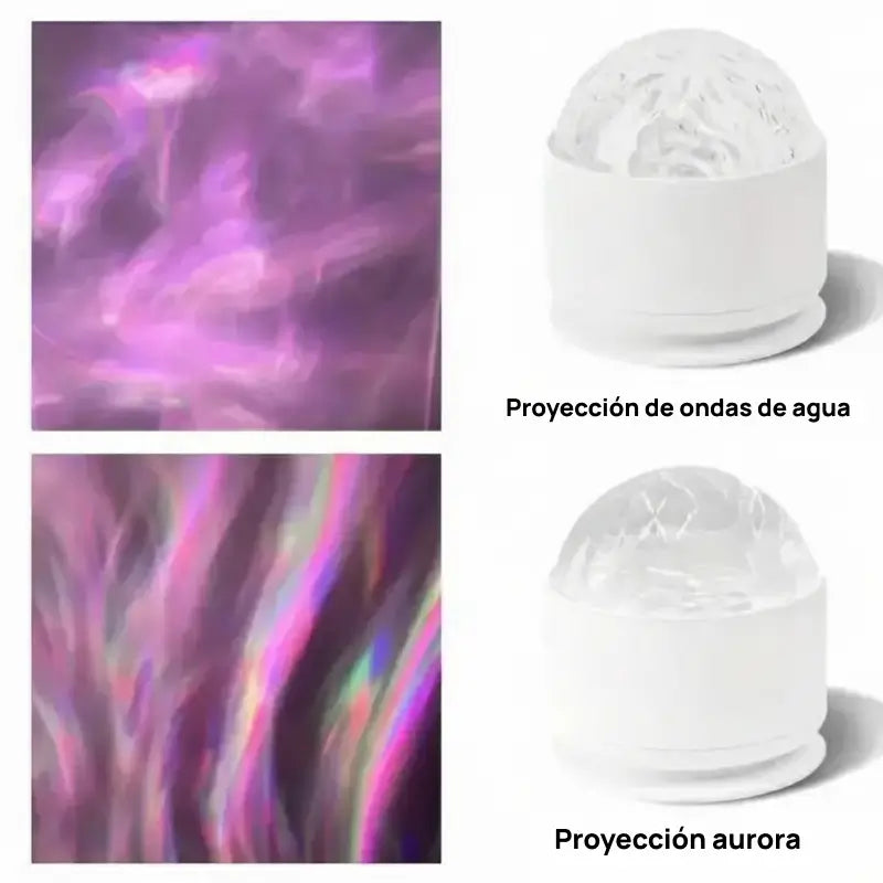 Lámpara proyectora con 2 escenas de ondas 3D y 16 colores, control remoto, crea ambiente relajante, personalizable, ideal para dormitorios, salas y decoración creativa