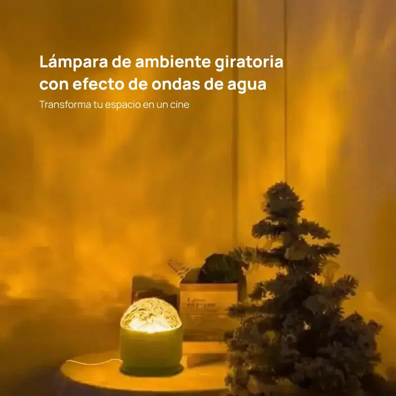 Lámpara proyectora con 2 escenas de ondas 3D y 16 colores, control remoto, crea ambiente relajante, personalizable, ideal para dormitorios, salas y decoración creativa