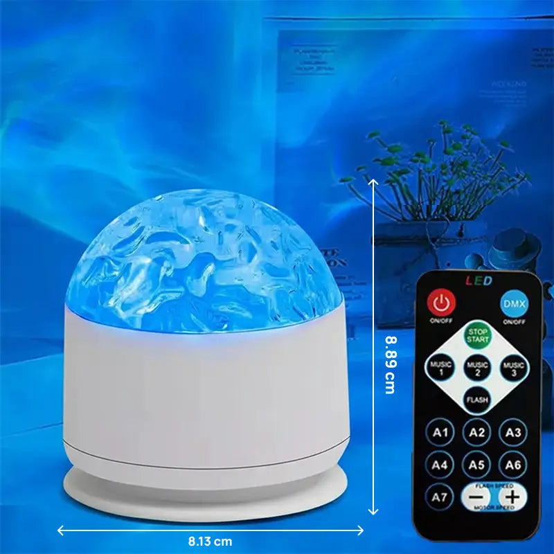 Proyector de luz nocturna de 7 colores con ritmo musical, proyecta estrellas y ondas de océano en 3D, ideal para habitaciones, relajación y ambiente mágico