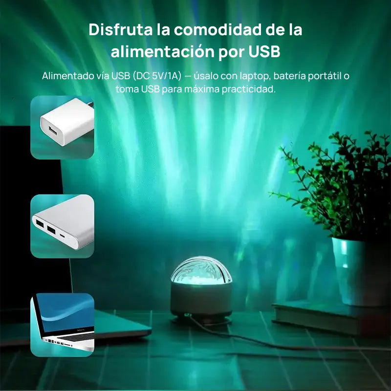 Proyector de luz nocturna de 7 colores con ritmo musical, proyecta estrellas y ondas de océano en 3D, ideal para habitaciones, relajación y ambiente mágico