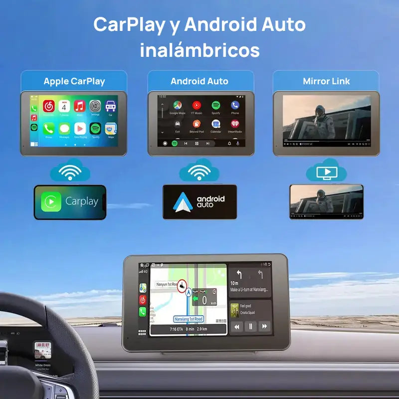Adaptador de pantalla inalámbrico 2025 para Android e iPhone, garantiza entretenimiento continuo en el coche, conexión portátil estable y compatible con múltiples dispositivos fácilmente