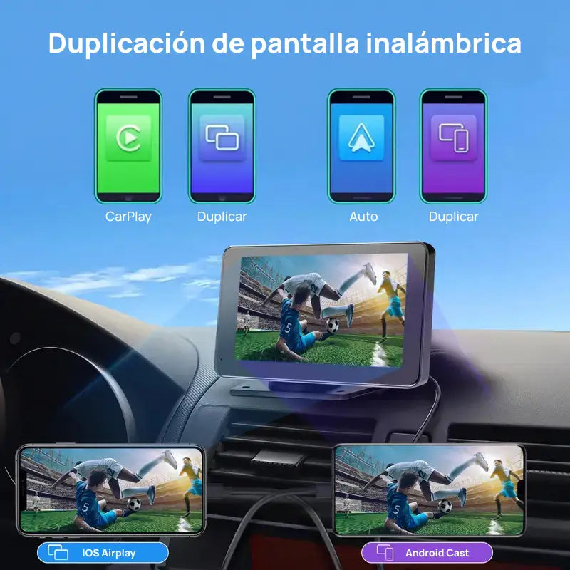 Adaptador de pantalla inalámbrico 2025 para Android e iPhone, garantiza entretenimiento continuo en el coche, conexión portátil estable y compatible con múltiples dispositivos fácilmente
