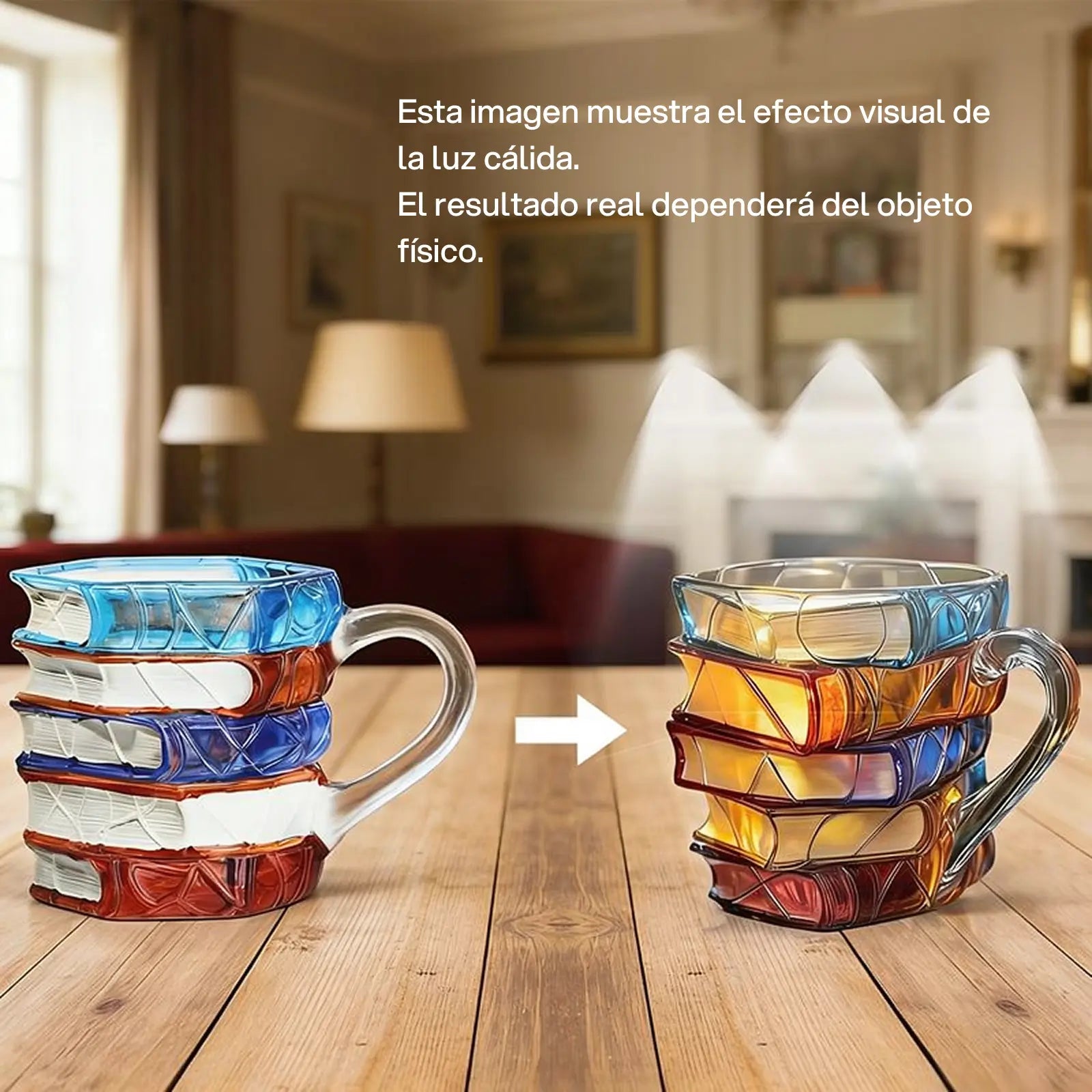 Taza de cerámica 3D con libros apilados, diseño creativo y artístico, acabado delicado, regalo perfecto para amantes de la lectura y decoración funcional