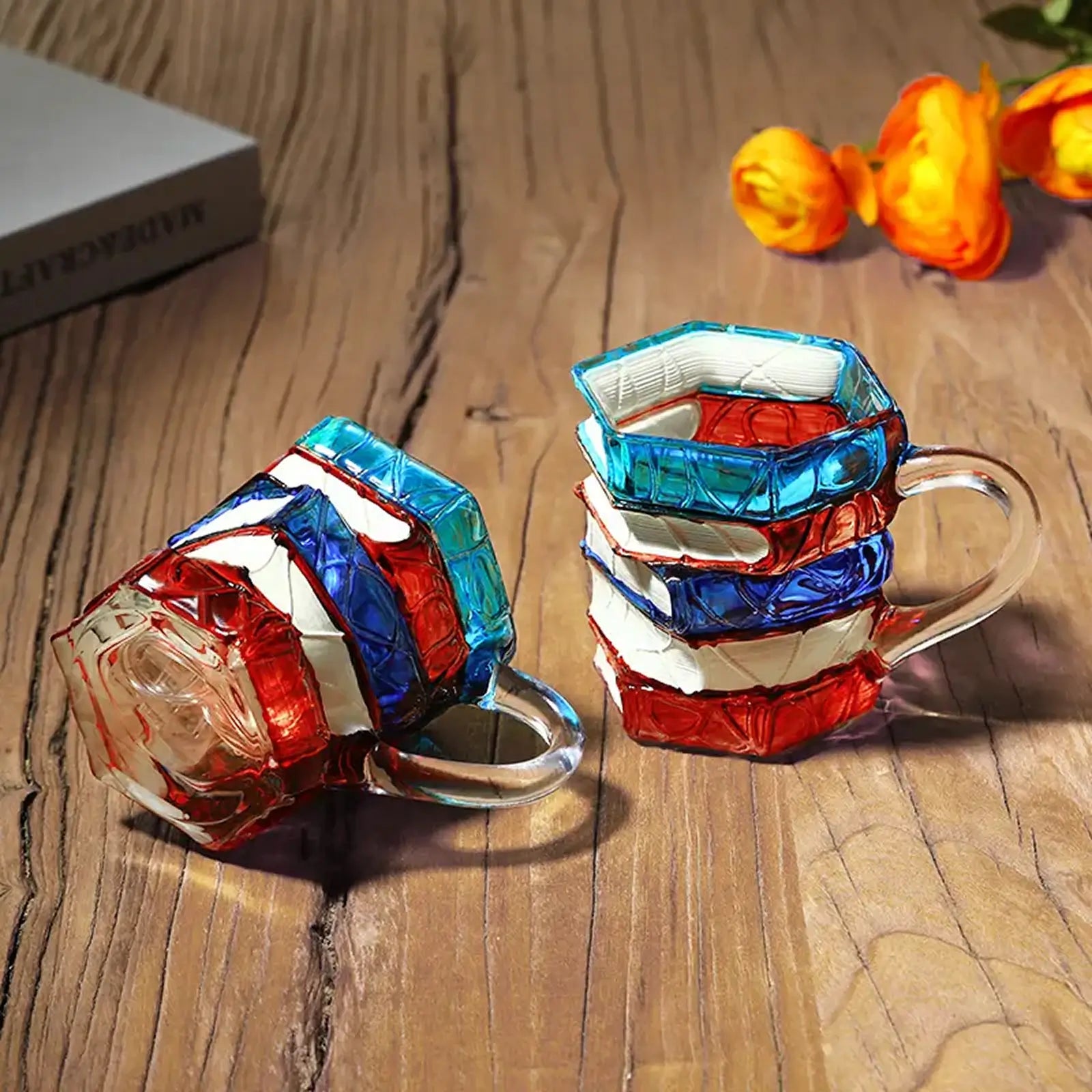Taza de cerámica 3D con libros apilados, diseño creativo y artístico, acabado delicado, regalo perfecto para amantes de la lectura y decoración funcional