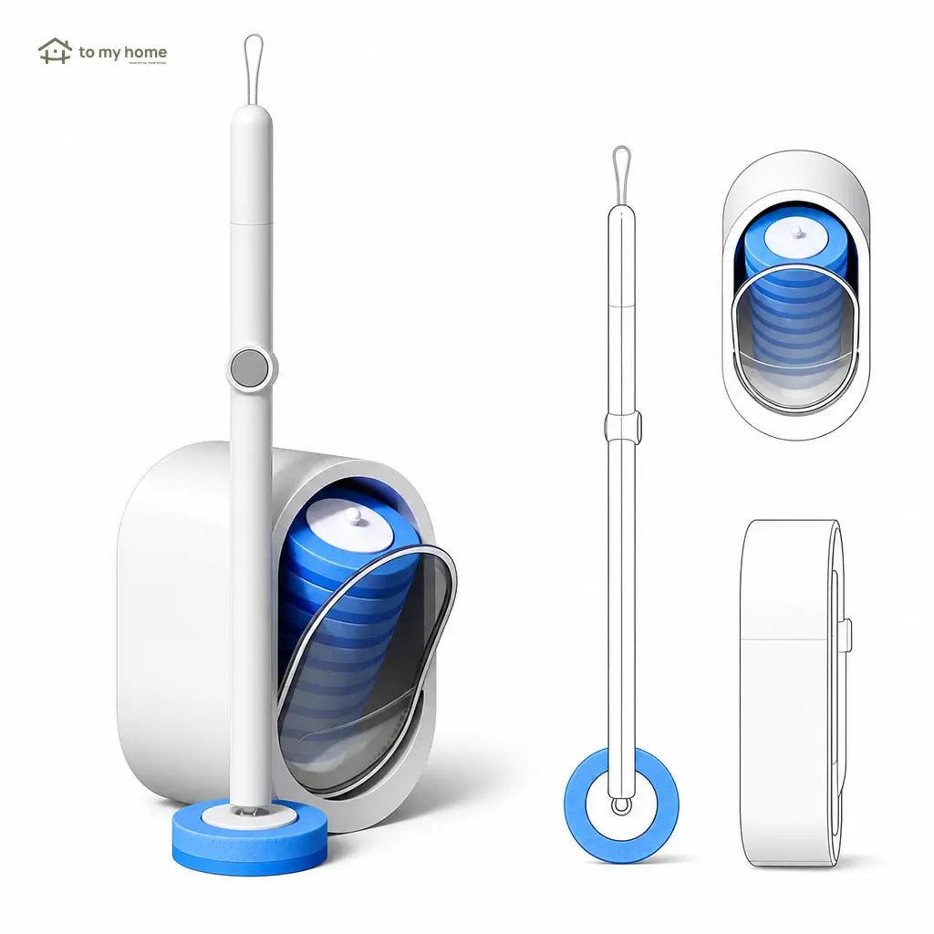 Kit de cepillo para WC con almohadillas desechables autolimpiables y solución incluida para limpiar baño sin enjuague ni malos olores diario
