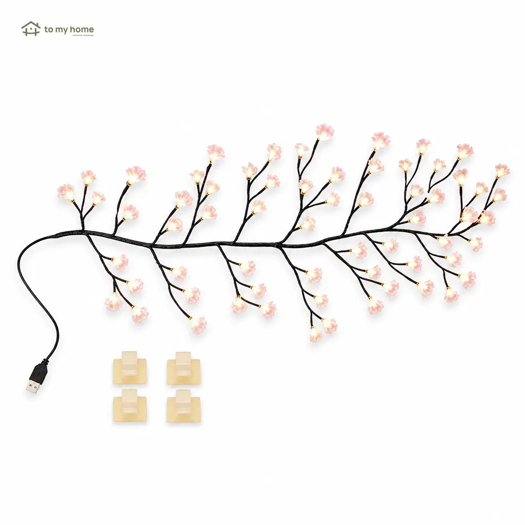 Guirnalda de ramas colgante con 144 luces LED USB, decoración DIY para pared en recámara, sala, fiestas, terraza y jardín