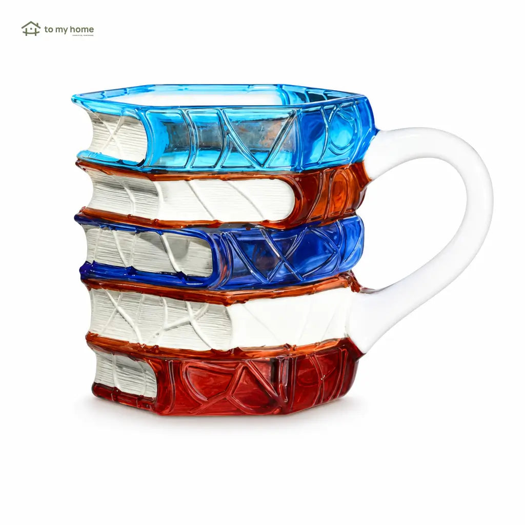 Mug de cerámica tipo libros apilados con pintura 3D multicolor, resistente al calor para amantes de la lectura y coleccionistas creativos