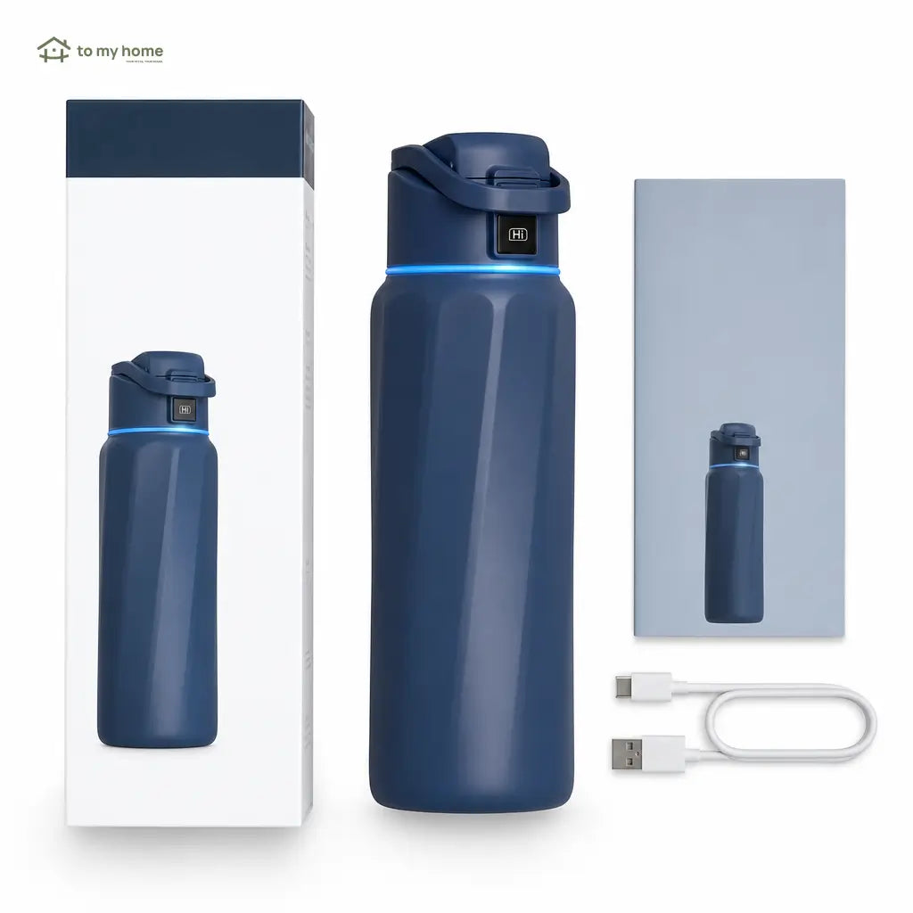 Botella térmica inteligente de acero inoxidable con app, recordatorio LED y seguimiento de hidratación para gym y viajes sin derrames