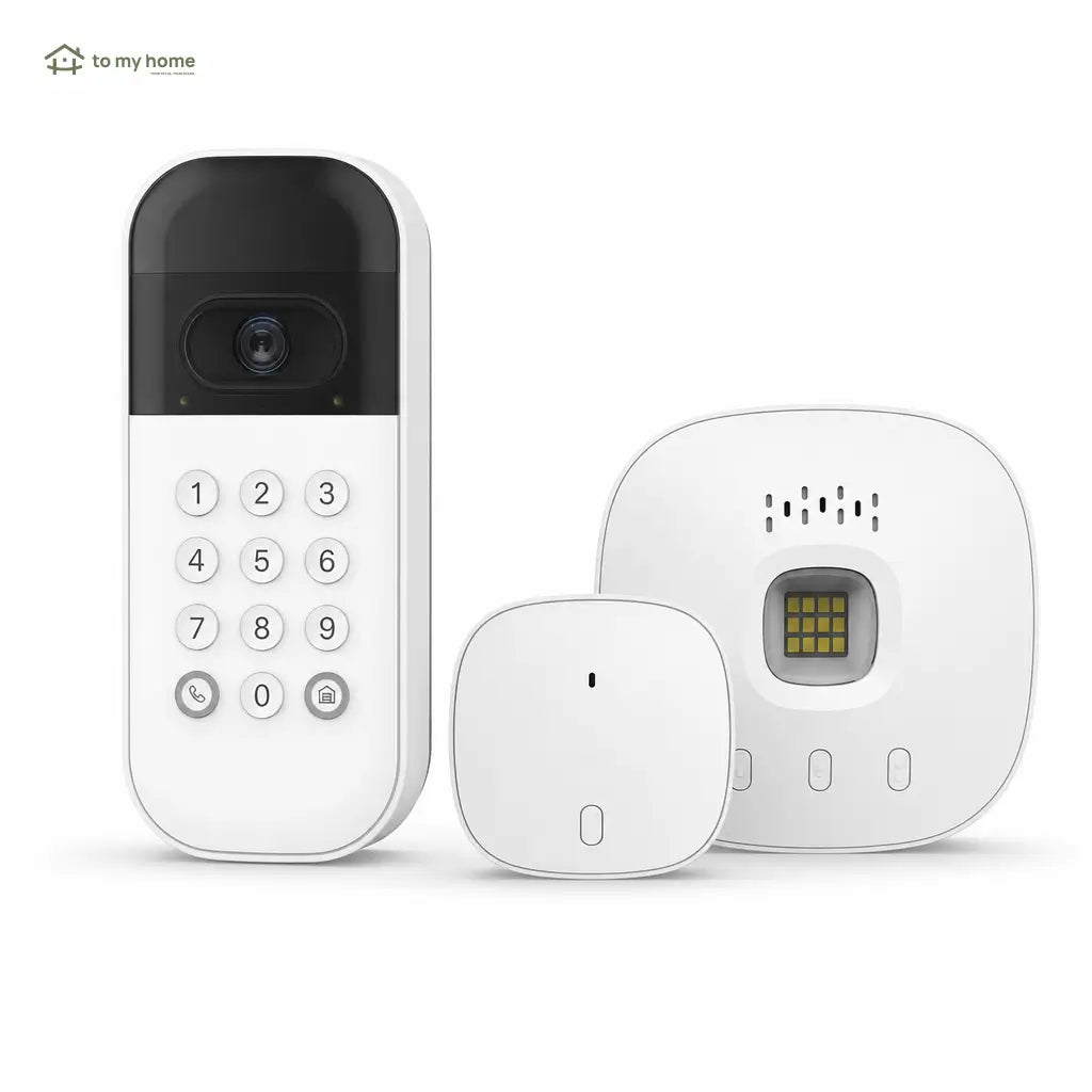 Teclado inteligente Wi-Fi para puerta de garaje con cámara gran angular, PIN personalizables y control desde el celular para accesos seguros en casa