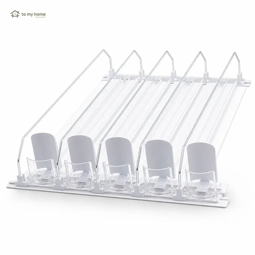 Organizador de bebidas para refrigerador con empuje automático, ahorra espacio y mantiene tus latas listas en casa, despensa y enfriador