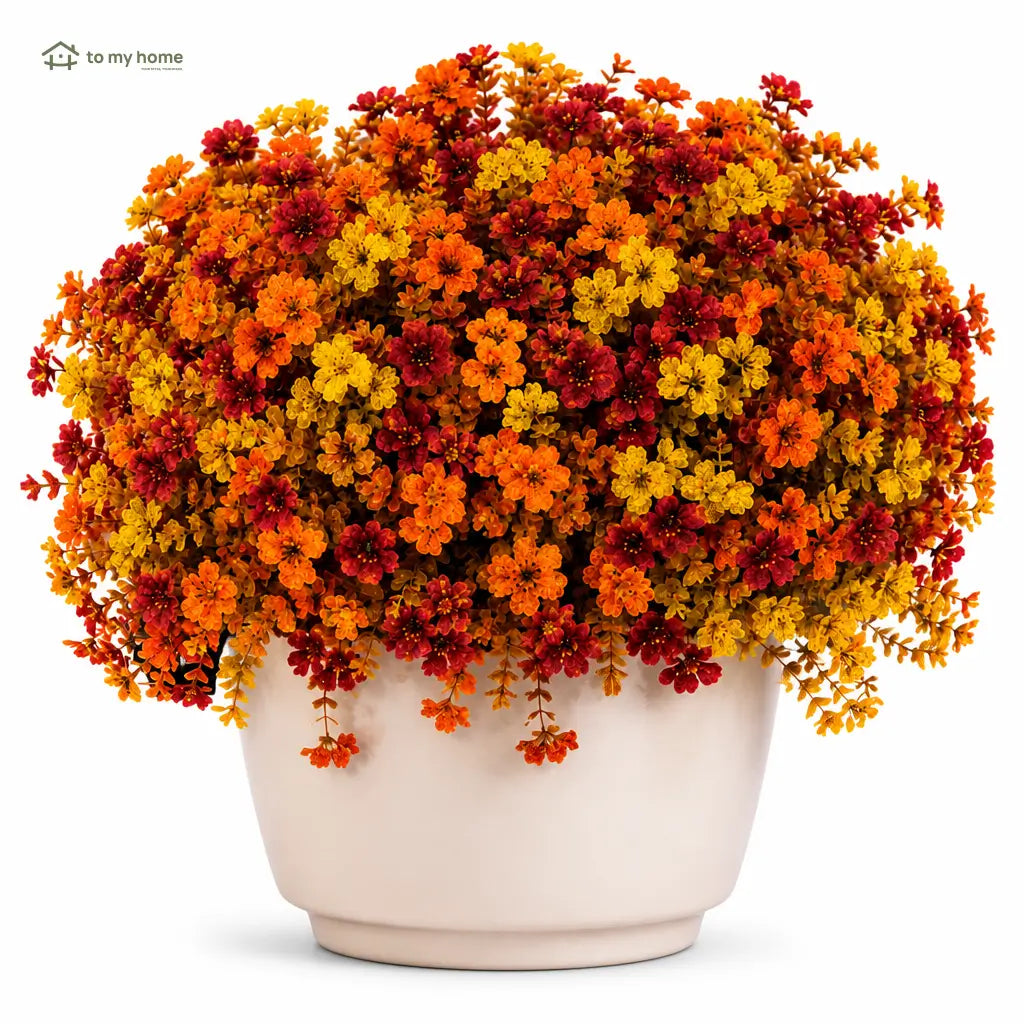 Ramo de flores artificiales multicolor resistentes al sol, decoración otoñal para exteriores, ventanas, canastas colgantes y bodas con mantenimiento fácil