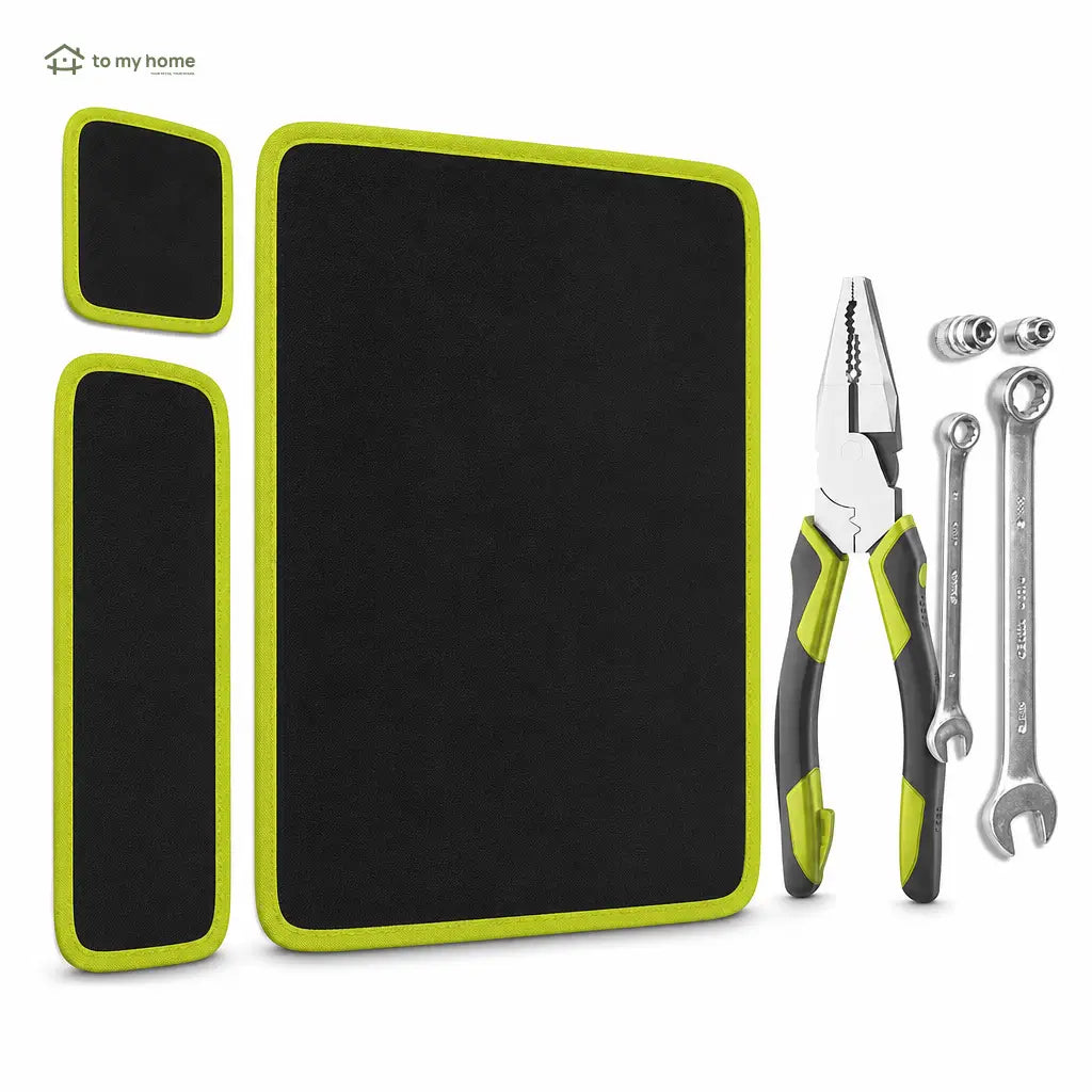 Set de 3 tapetes magnéticos flexibles de PVC antideslizante para organizar herramientas en taller, garaje y reparación auto sin perder piezas metálicas