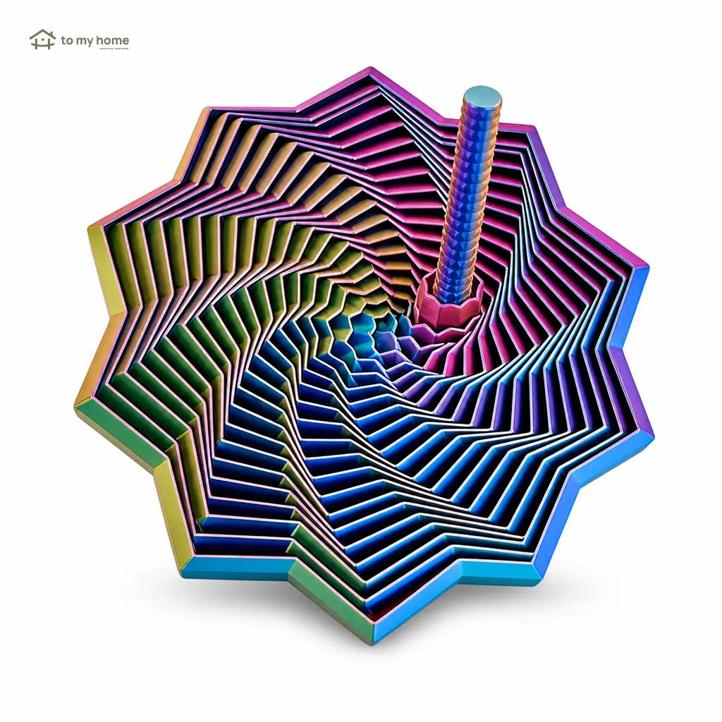 Juguete fidget sensorial 3D en espiral multicolor con mango para reducir estrés y mejorar el enfoque en escritorio, oficina o casa