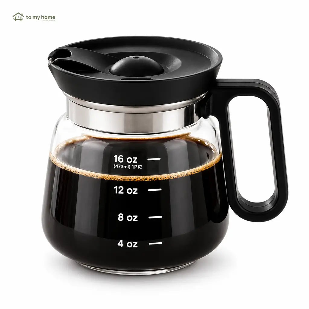 Taza de vidrio 473 ml con tapa para sorber, diseño de cafetera mini, ideal para café, té y regalo creativo