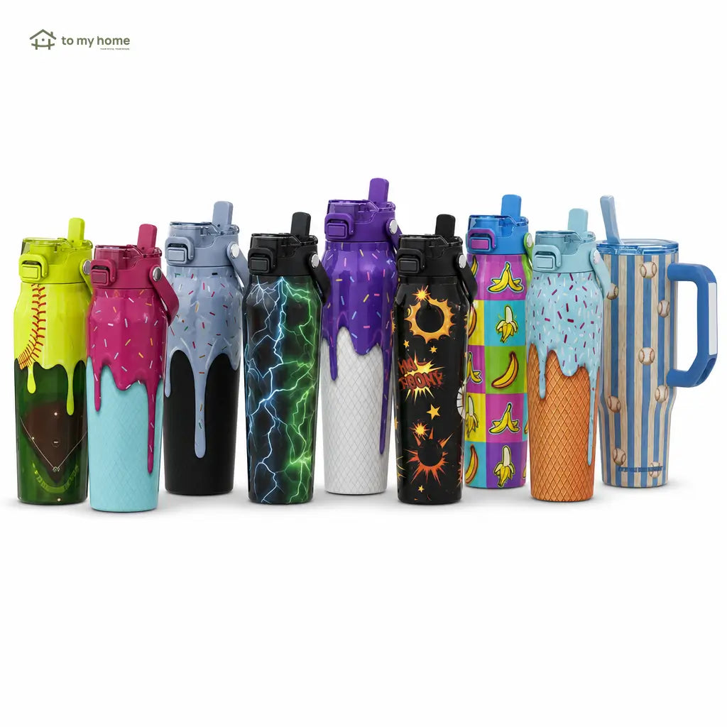 Termo para agua de acero inoxidable 946 ml con popote y boquilla, base antiderrapante para gimnasio, clases y traslados diarios sin derrames