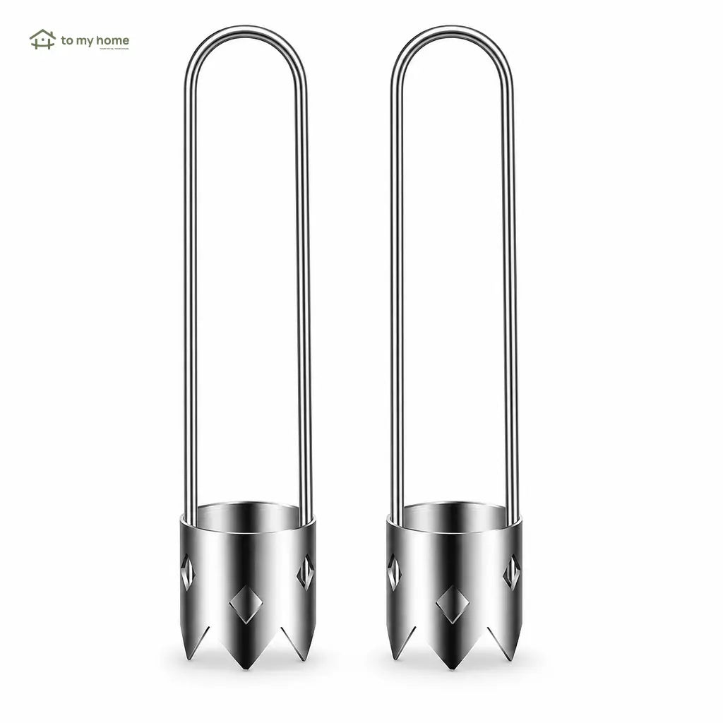 Set de 2 descorazonadores de acero inoxidable con mango ergonómico para pimientos, frutas y verduras en cocina diaria preparación rápida y limpia