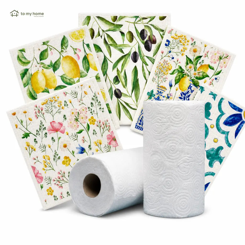 Paños suecos reutilizables para cocina, paquete de 5 piezas, súper absorbentes y biodegradables para limpiar superficies sin rayar ni olores diarios