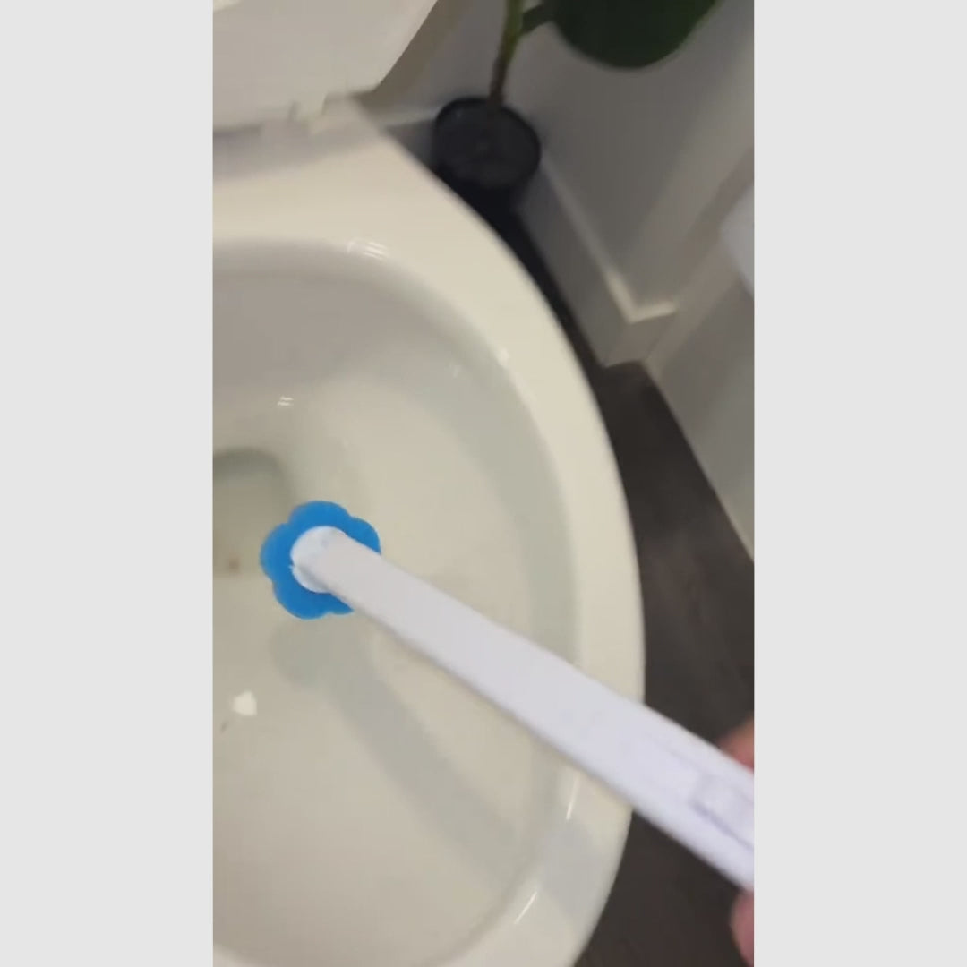 Kit de limpieza para baño con 24 cepillos desechables y soporte, adecuado para inodoro, lavabo, tina y desagües con higiene práctica
