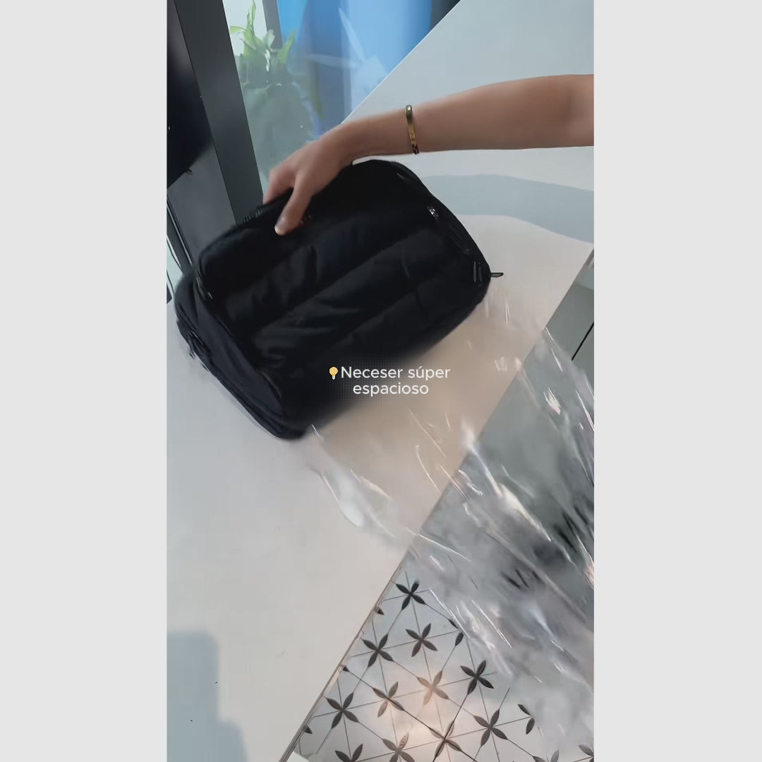 Neceser femenino Puffy 4 en 1 multifuncional, gran capacidad, compartimentos separados para maquillaje, higiene y viaje, diseño ligero, espacioso y práctico para organización personal