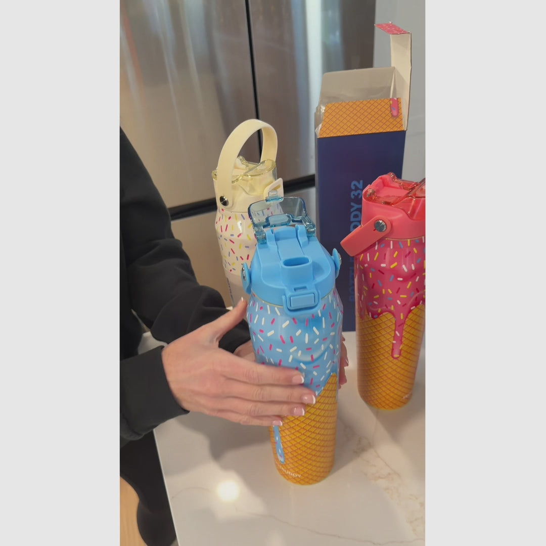 Botella térmica acero inoxidable con tapa doble función, aislamiento al vacío, conservación térmica, diseño elegante y seguro, ideal para bebidas calientes y frías