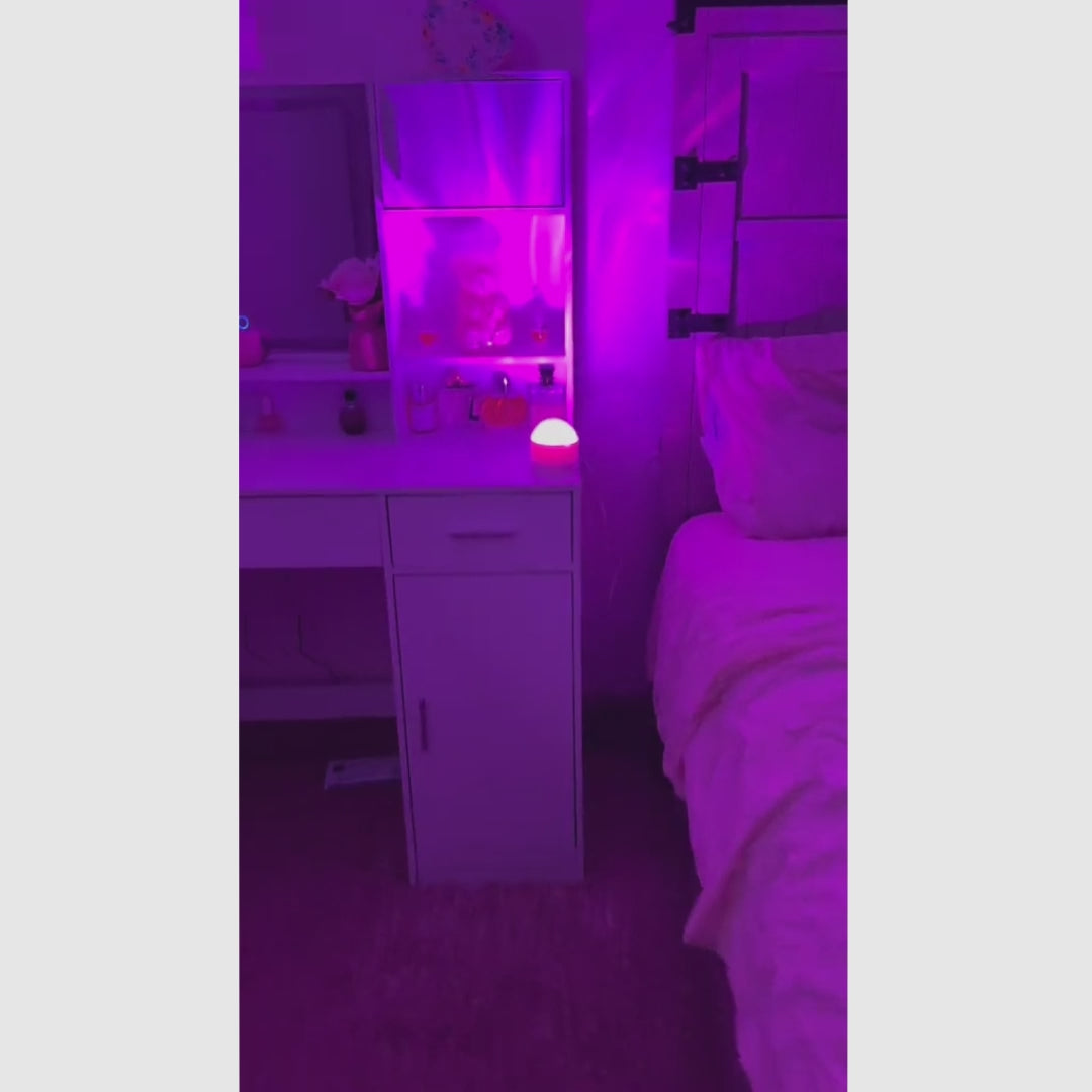 Lámpara proyectora con 2 escenas de ondas 3D y 16 colores, control remoto, crea ambiente relajante, personalizable, ideal para dormitorios, salas y decoración creativa