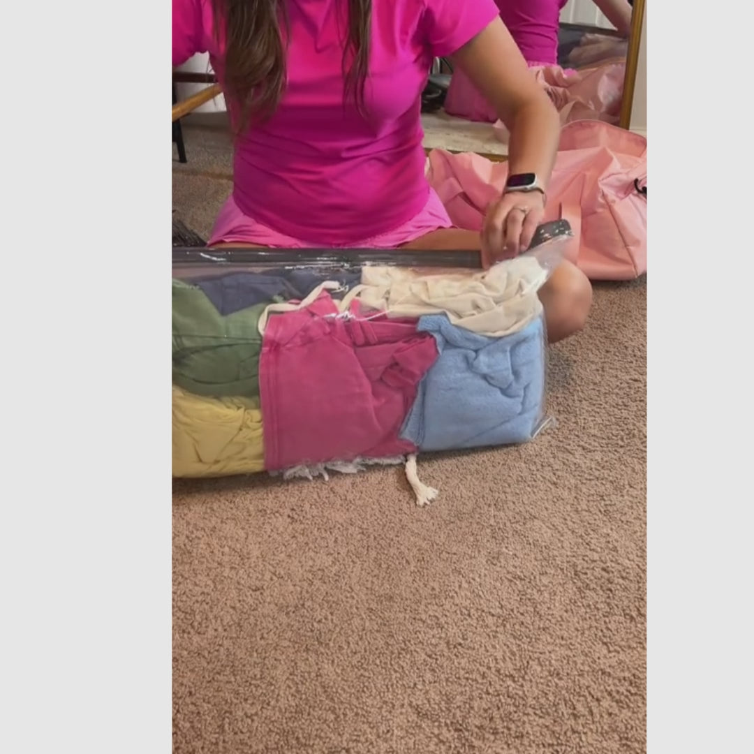 Juego de 15 bolsas de viaje al vacío X7 con bomba USB potente de 140L/min, ahorra espacio en maletas y organiza todo fácilmente