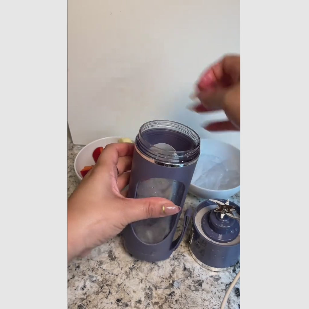 Licuadora digital portátil compacta con pantalla LED, completamente a prueba de fugas, ideal para smoothies, jugos y vitaminas de manera práctica