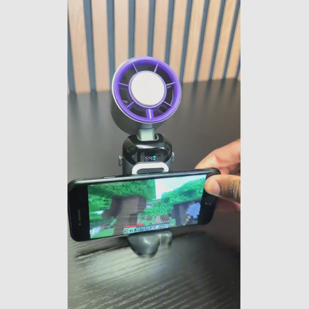 Ventilador portátil turbo 4 en 1 con pantalla LED, batería 3600 mAh y 199 velocidades para viaje, oficina, escritorio y cuello