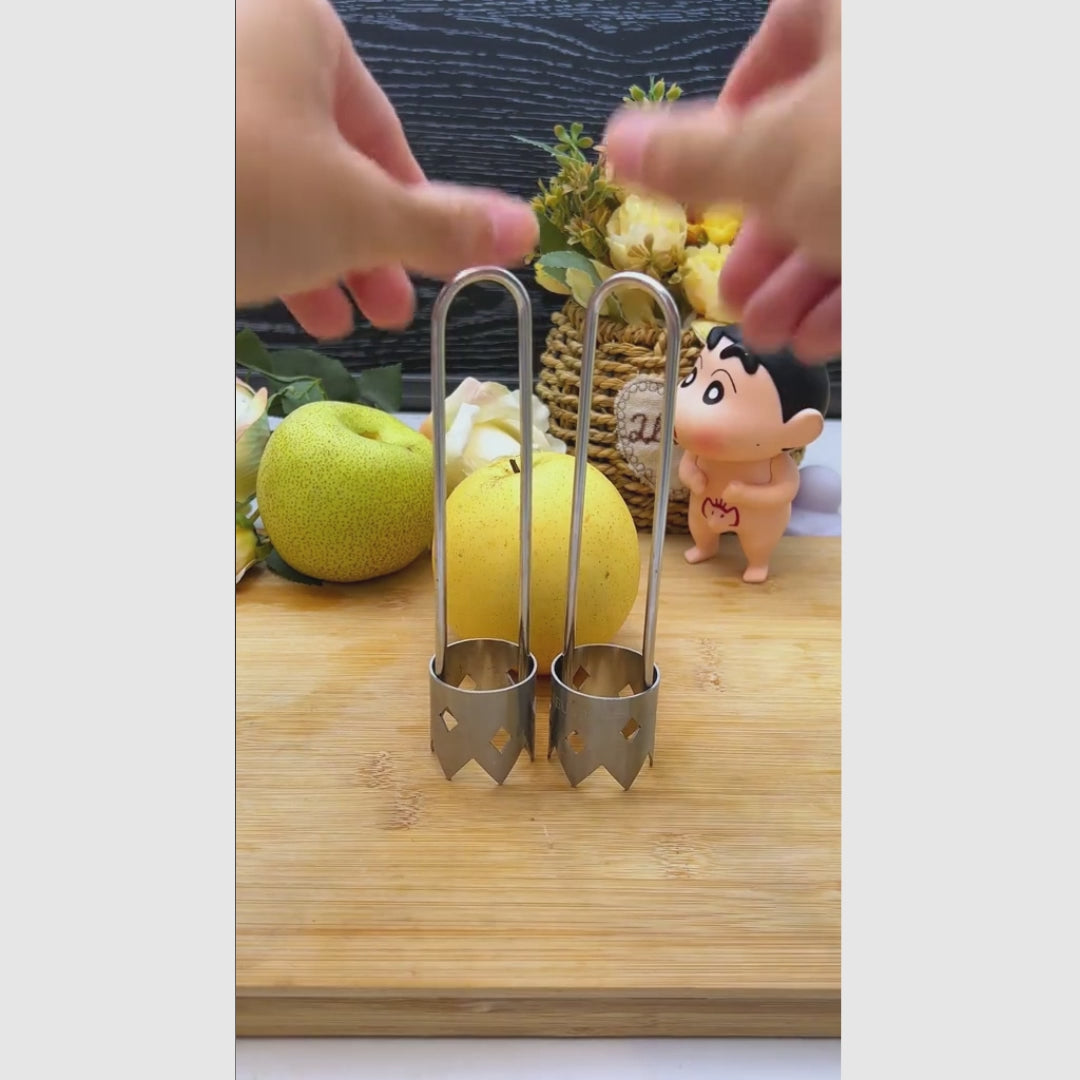 Juego de 2 peladores de frutas y vegetales de acero inoxidable con mango ergonómico, retira semillas rápidamente, eficiente, cómodo y seguro para uso diario en cocina
