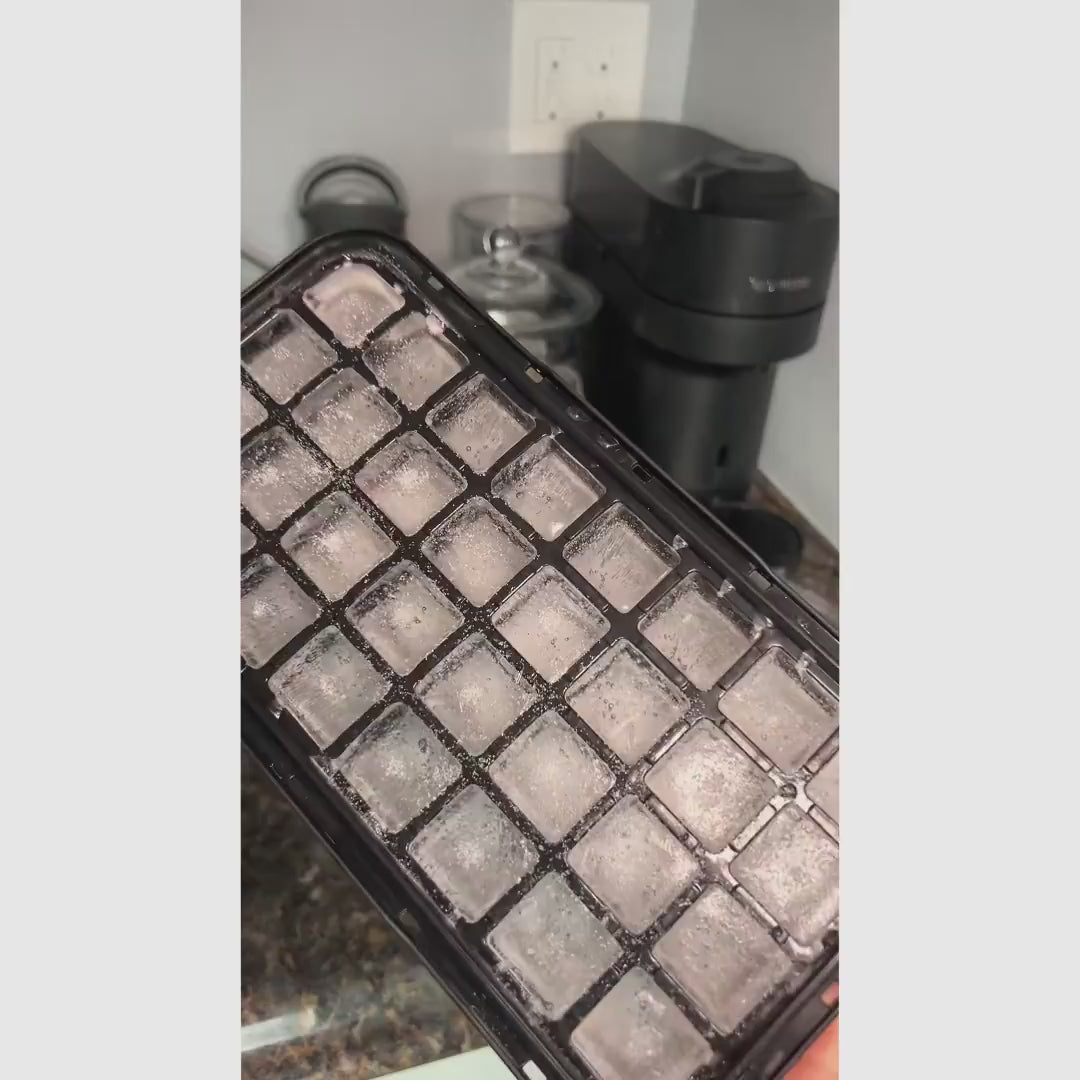 Set de charolas para hielo apilables con tapa y contenedor, fácil de liberar