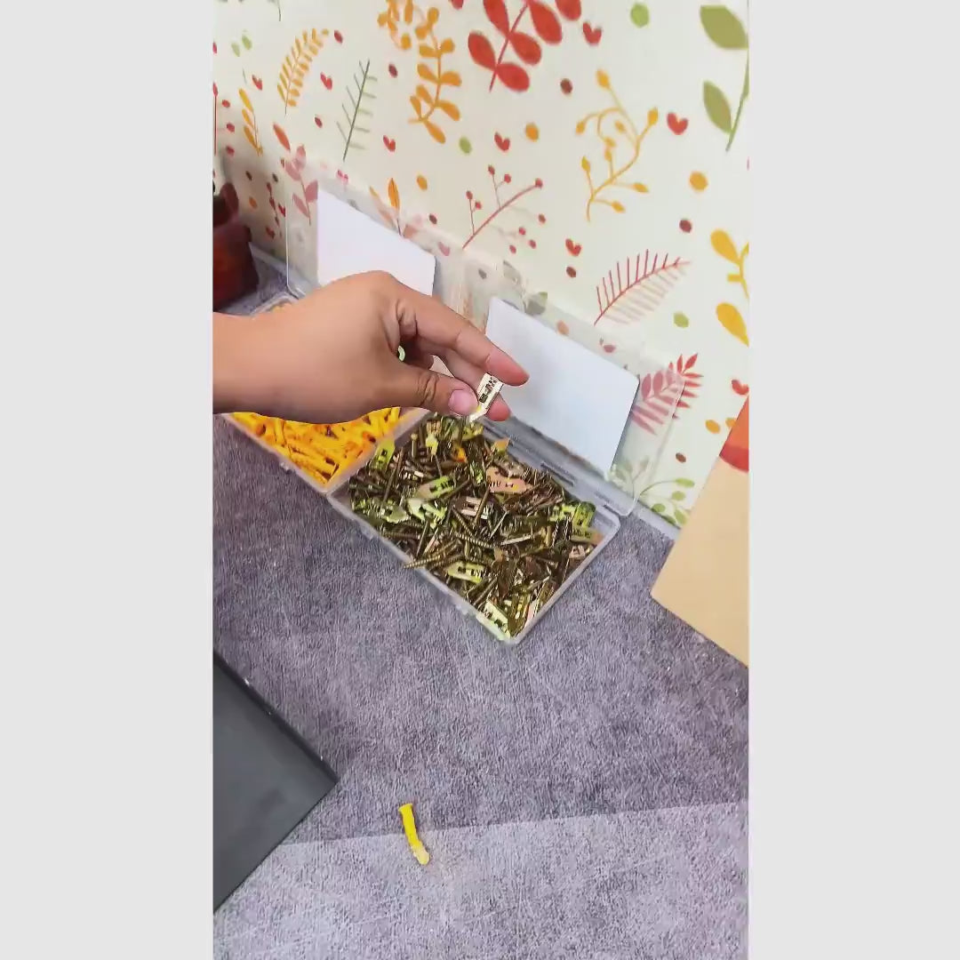 Anclajes metálicos con tornillos para tablaroca, instalación sin perforar para cuadros y estantes