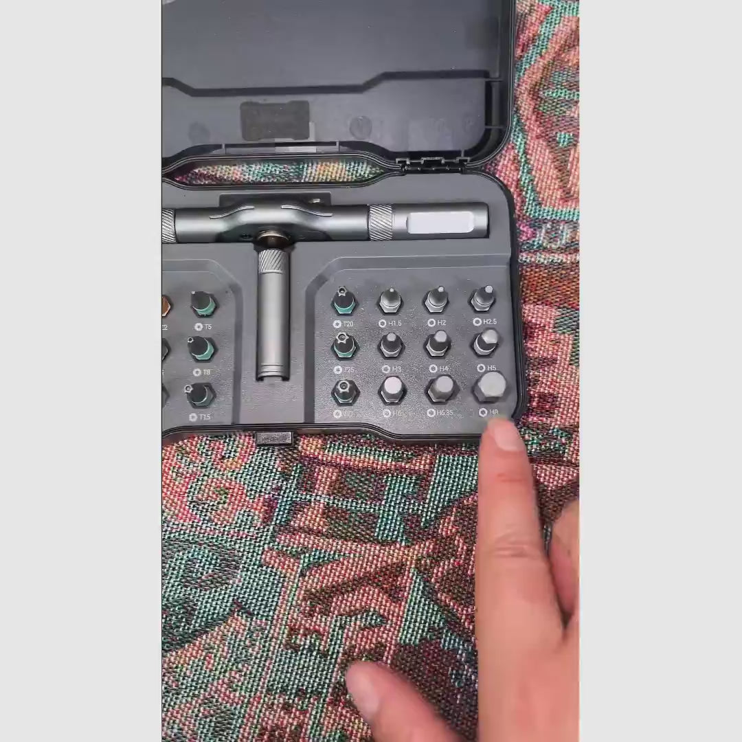 Juego compacto de desarmador con matraca reversible y 24 puntas magnéticas para mantenimiento del hogar, bicicletas, muebles y electrónica